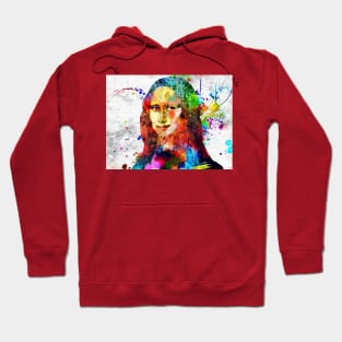 Mona Lisa Colorful Grunge Portrait Hoodie